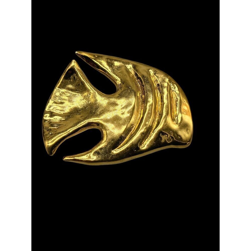 Yves Saint Laurent Fish Brooch Rare Find CORAL COLLECTION 18kgp YSL
